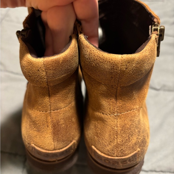 SOREL Tan Leather Harlow Zip Up Boots Womens Size 10 - Picture 7 of 13